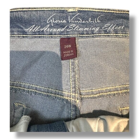 🆕 NWT Gloria Vanderbilt 24w Light Wash Amanda Slimming Effect High Rise Shorts - Picture 3 of 6